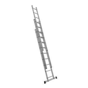 Rhino 3 Section 27 Rung Extension Ladder - 5.65m - Free click and collect
