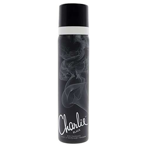 Charlie Black Body Fragrance, 75ml - scent of white musk +mandarin - 83p @ Amazon