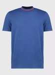 Blue Contrast Crew Neck Cotton T-Shirt now £5 with Free click and collect from Tu Clothing