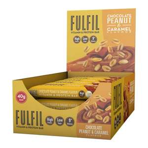 FULFIL Vitamin and Protein Snack-Size Bar (15 x 40g Bars) Chocolate Peanut & Caramel Flavour £11.24 / £10.68 Subscribe & Save @ Amazon