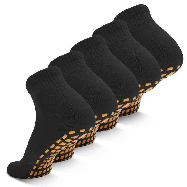 5 Pairs Pilates Socks for Women with Grips - Non Slip Slipper Socks - by yelowenouc FBA