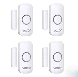 VOXON Wireless Magnetic Door and Window Alarm Sensor 4 Pack With Code