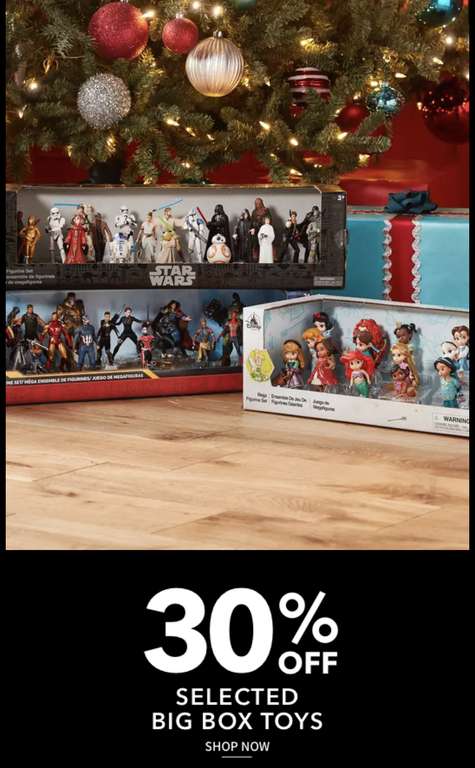 30% off ‘Big Boxed Toys’ + £3.95 delivery at ShopDisney (see below)