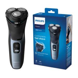 Philips Series 3000 Wet or Dry Men's Electric Shaver with a 5D Pivot & Flex Heads, Shiny Blue