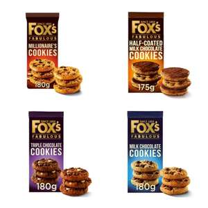 Fox's Fabulous Cookies (All Varieties) 175g / 180g (Nectar Price)
