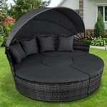 5 Piece Grey Rattan Day Bed With Canopy £306 Delivered With Code @ WeeklyDeals4Less