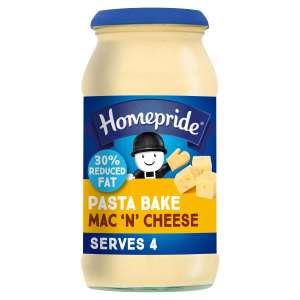 Homepride 30% Reduced Fat Creamy Mac 'n' Cheese Pasta Bake Sauce, 485 g Jar (£1.34 w/ 10% S&S) Good w/ Any Pasta