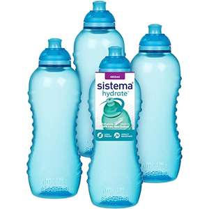 Sistema Twist 'n' Sip Squeeze Sports Drinks Bottles Leakproof 460 ml BPA-Free Blue x 4 - £4.84 @ Amazon