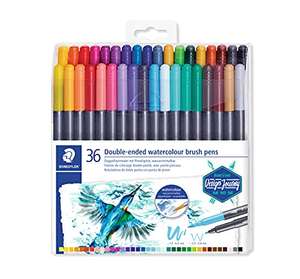 STAEDTLER 3001 TB36 Double Ended Watercolour Brush Pens, Assorted Colour, Pack of 36 £9.79 @ Amazon