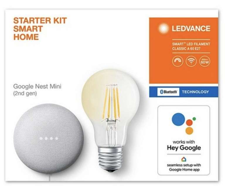 Ledvance Smart+ Bluetooth E27 Filament Bulb with Google Nest Mini(2nd Gen) Kit - £30 + £4.99 Delivery @ Studio