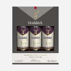 Glenfiddich 15 year old Single Malt 3 x 5cl miniatures (Minimum Spend Of £25 + Free Shipping)