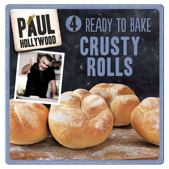 Paul Hollywood 4 Ready To Bake White Crusty Rolls £1.30 Tesco clubcard price