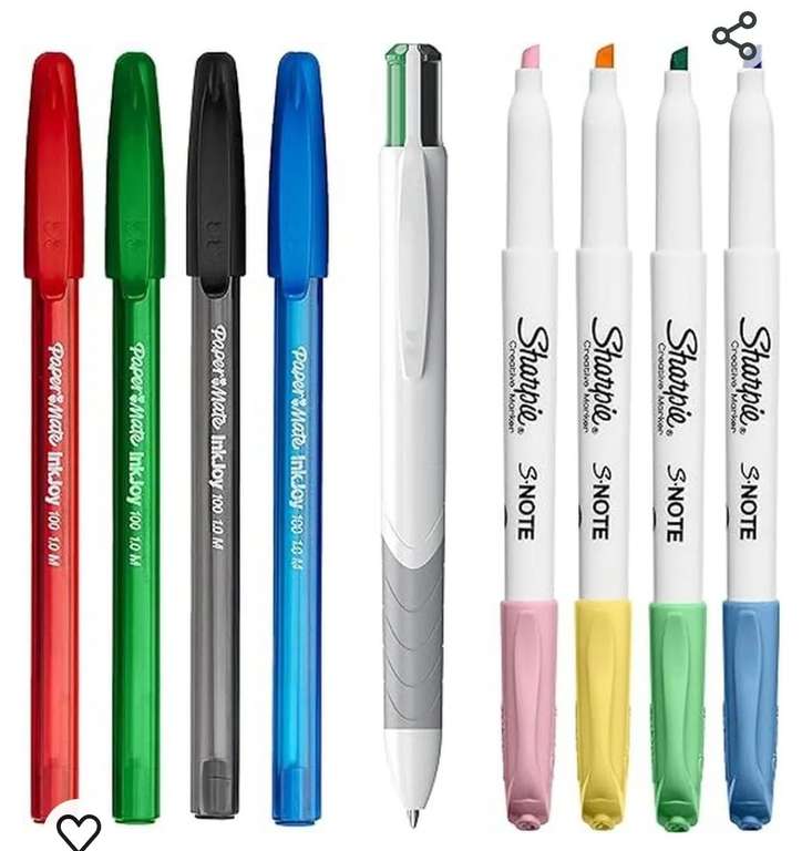Paper Mate & Sharpie Pens Set | Stationery Supplies | Ballpoint Pens, Highlighters, Mechanical Pencils & Correction Tape | 26 Count