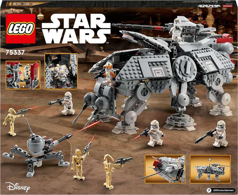 LEGO 75337 Star Wars at-TE Walker, Movable Toy Model, Set with