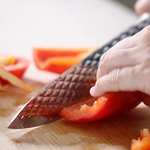 Ekau Essential Kitchen Knives Set, EHEKKBK05B2101, Black, Tomato, Deep Blue, Marigold, Olive - £12.21 @ Amazon