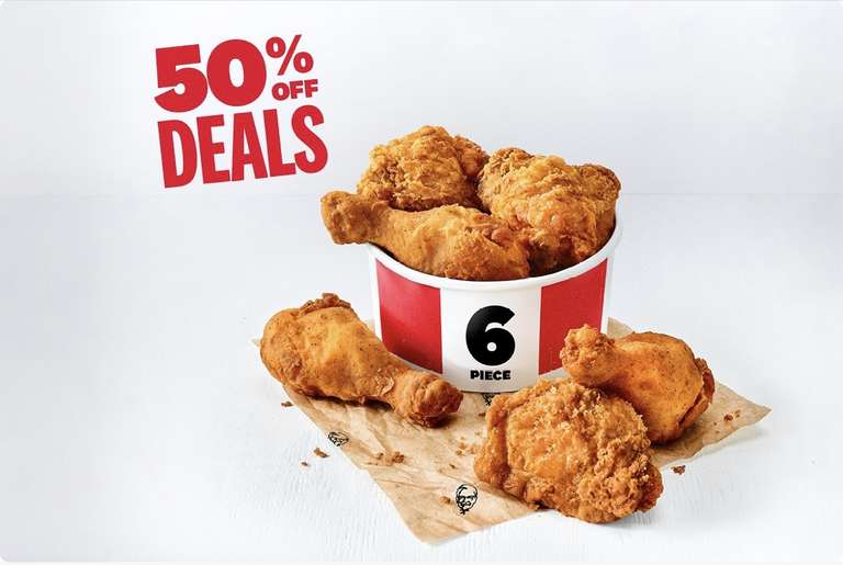 50% Off Original Recipe Chicken : 6pc via app