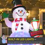 HOMCOM 8ft Tall Christmas Inflatable Snowman w/ Street Lamp, Lighted for Home Indoor Outdoor - £32.99 sold & dispatched by MHSTAR @ Amazon