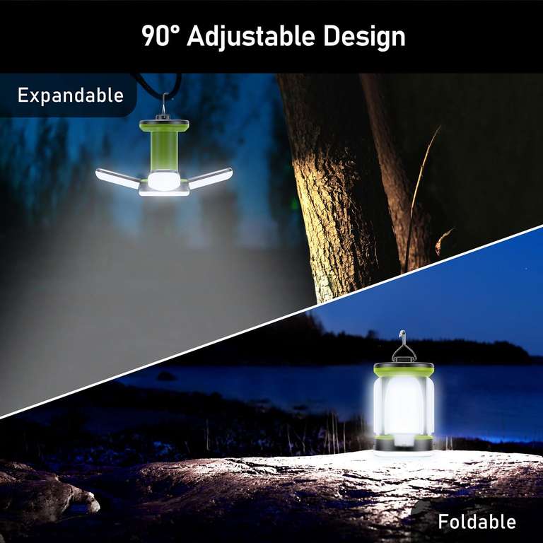 Camping Lantern Rechargeable, Camping Lights Lamp 7 Light Modes 60 LED - 360⁰ beam angle - Sold by Flying-Store FBA