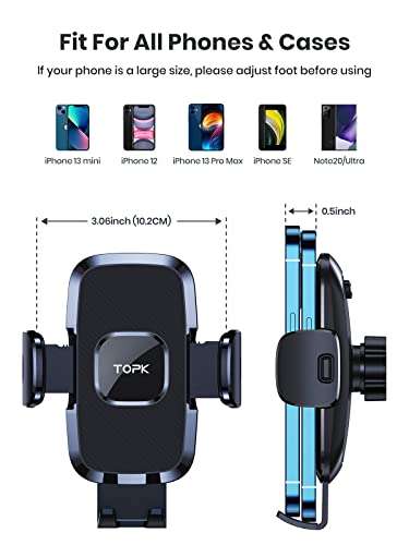 TOPK Mobile Phone Holder Car Dashboard & Windscreen for Universal Cars 360° Rotatable - £7.69 with Voucher @ TOPKDirect / FB Amazon