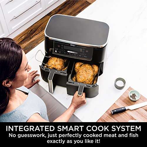 Ninja Foodi MAX Dual Zone Air Fryer [AF451UK] Smart Cook System, 9.5L, 2 Drawers, 6 Functions, Black - With Applied Discount
