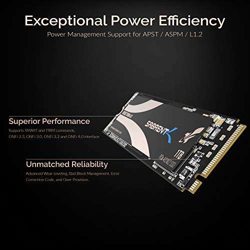 SABRENT M.2 NVMe SSD, 1TB 4x4, 5000 MB/s Read, PCIe 4.0 2280, TLC Nand (SB-ROCKET-NVMe4-1TB) £51.90 @ Amazon / Store4Memory