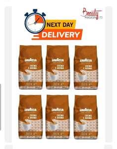 (Pack Of-6)Lavazza Crema e Aroma Roasted Coffee Beans 1kg with code sold by beautymagasin