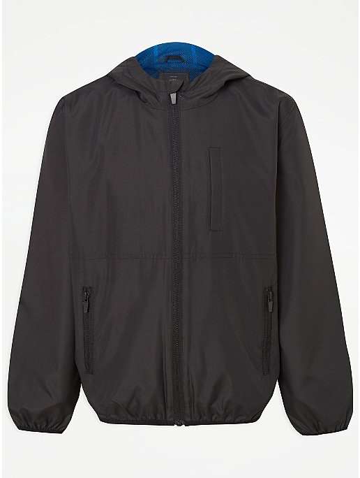 Boy’s Hooded Zip Up Lightweight Jacket Black or Khaki - £7 - £8 + Free Click & Collect @ George