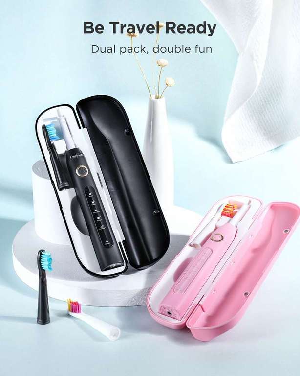 Fairywill Sonic USB Rechargeable Electric Toothbrush 2 pack with 8 heads for £19.79 delivered, using code @ thinkprice /eBay