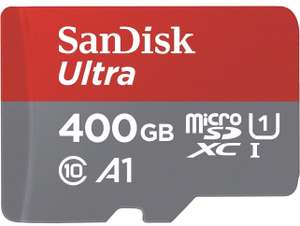SanDisk Ultra 400GB microSDXC Memory Card + SD Adapter with A1 App Performance Up to 120 MB/s, Class 10, U1, Red/Grey