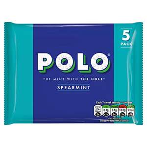 Polo Spearmint Mints Tube Multipack, 5 x 25g (£1.13/£1.06 on S&S + 5% Off Voucher with 1st S&S)