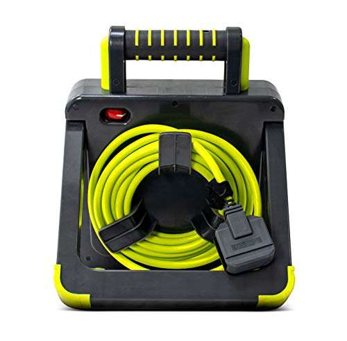 Masterplug 5m Four Socket LED Work Light Extension Reel with Stand
