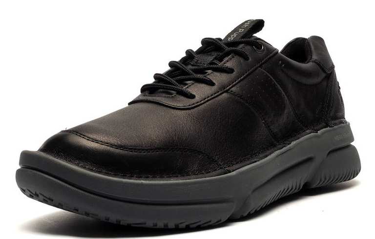 Hush Puppies Baylor Mens Leather Shoes Black Or Brown - With Code