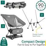 Trail Hawk Lightweight Camping Chair Portable Compact Ultralight Folding Seat with Ground Mat and Bag Blue Sold by TII Brands, Devon UK FBA