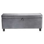 Max Velvet Storage Ottoman (H)43 x (D)40 x (L)109cm - Grey £30 - Click & Collect @ Homebase (Limited Stores)