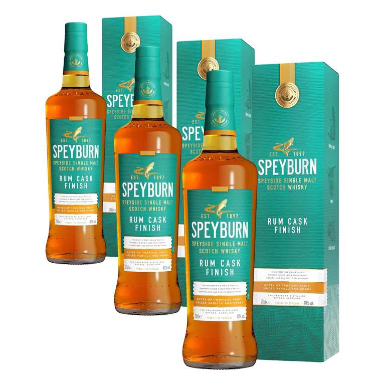 Speyburn Rum Cask Finish Single Malt Scotch Whisky, 70cl, 40% x 3 (£14.88 each)