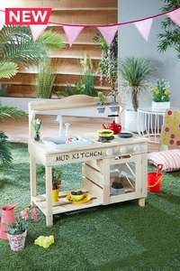 Wooden Mud Kitchen with Water Function Sink £30 + £4.99 delivery @ Studio