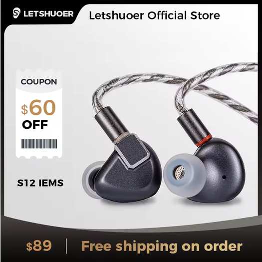 LETSHUOER S12 Gen1 IEM Earbud Headphones ( 14.8mm Planar Magnetic Drivers ) w/2 codes + cashback@Letshuoer Official Store