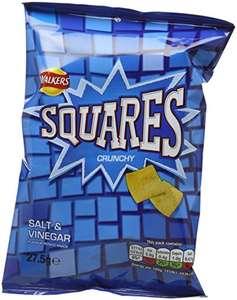 Walkers Squares Salt and Vinegar Potato Snacks 27.5 g - Best Before: 9 Sep 2023 - Min Spend £22.50