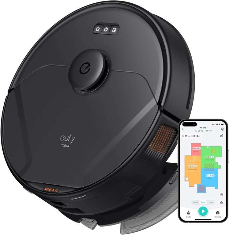 Certified - Refurbished eufy X8 Pro Robot Vacuum Cleaner with Mop 2× 4,000 Pa Powerful Suction, Laser Navigation, w/code @ Anker Refurbished