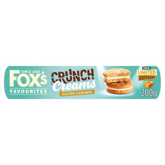 Fox's Salted Caramel Crunch Cream Biscuits 200g - 75p Clubcard Price @ Tesco