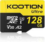 KOOTION 128GB Micro SD Card with Adapter up to 160MB/s A2 V30 U3 C10 UHS-I - Sold by KOOTION MEMORY / FBA