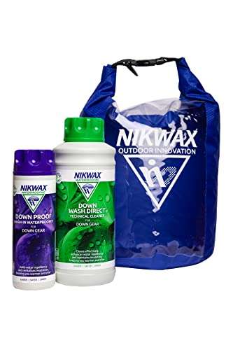 Nikwax 1 L Down Wash Direct and Down Proof Twin Pack Cleaning Waterproof  Jacket