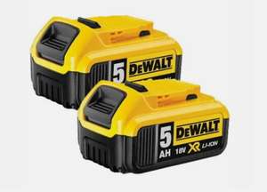 Twin Pack Genuine Dewalt DCB184 18v XR 5ah battery - Powertoolmate + £2 Quidco