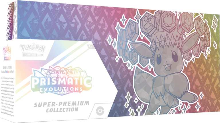 Pokémon TCG: Scarlet & Violet - Prismatic Evolutions Super-Premium Collection (1 Full-Art Foil, Eevee Deck Box, x15 Packs) - Invite Only