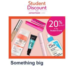 Double Discount this Friday 20% Student Discount - Advantage Card Holders 19th April