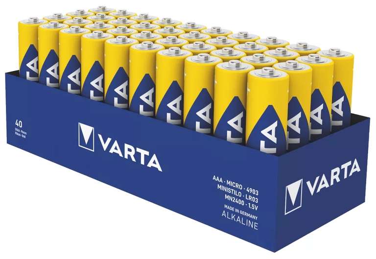Varta Longlife Power Akaline AAA batteries 40 pack £11.99 each - Free C&C