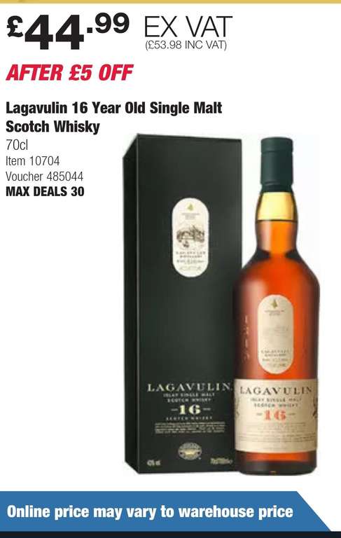 Lagavulin 16 Year Old Islay Single Malt Scotch Whisky 70cl - Warehouse