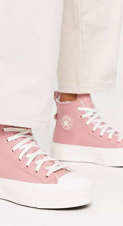 Woman's Converse Lift Hi leather trainers with borg lining in pink £33.75 with code + £4.50 delivery @ asos