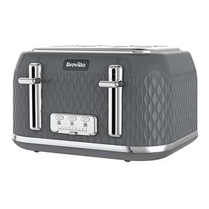 Breville Curve 4-Slice Toaster with High Lift and Wide Slots | Grey & Chrome [VTR013] / Navy & Gold [VTT965] - £30 @ Amazon