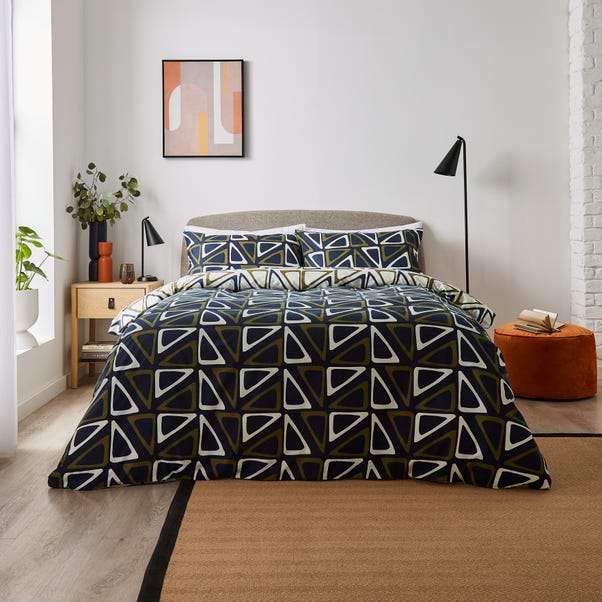 Corby Navy Industrial Duvet Cover & Pillowcase Set single £3 Double £5 KingSize £6 plus Free Click and Collect